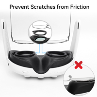 Anneaux de protection d'objectif AMVR pour Meta Quest 3, protection d'objectif VR anti-rayures pour les porteurs de lunettes, ultra-fins et avec cache-poussière