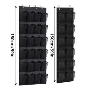 Hộ gia đình treo tường đa chức năng tổ chức Lưu trữ túi treo giày lưu trữ túi màu đen 150cm không dệt cửa - Product Image 6