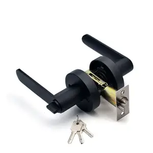 Door Handles Locks Cylinder Euro Profile Zinc Alloy Lever Door Handle Lock Set Stainless Steel Handle Lock Knob