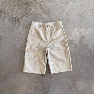 Shorts en cuir colorblock personnalisés pour hommes, design tendance, haute qualité, style streetwear décontracté, shorts en cuir PU vintage vierges - Product Image 1