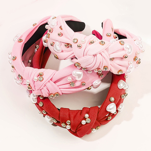 عقال على الطراز الأوروبي والأمريكية مرصع بالماس عقدة لؤلؤ واسعة للنساء بيع بالجملة إكسسوارات شعر وغسيل الوجه - Product Image 3