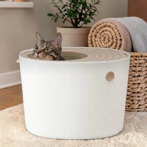 Bac à litière pour chat de 20 L en ABS et PP, facile à nettoyer, grande capacité, sans poussière, contrôle des odeurs, durable - Product Image 1