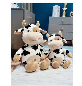 Nouveau mignon Animal dessin animé vaches en peluche jouet en peluche Kawaii bétail confortable peluche enfants cadeau d'anniversaire cadeau de noël