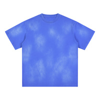 T-shirt unisexe de haute qualité en coton 100% 270 g/m², coupe ample, dégradé, effet délavé, pour hommes et femmes