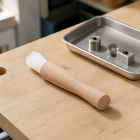 Petite brosse ronde à poils de 25 mm de diamètre, manche en bois, PA PP PPT, filament de 50 mm, brosse de nettoyage pour le dépoussiérage et les détails