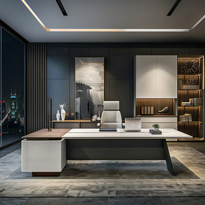 Escritorio Ejecutivo Moderno con Gabinete Lateral, Mesa de Trabajo Grande para Gerentes, para Proyectos de Diseño de Oficinas Corporativas - Product Image 3