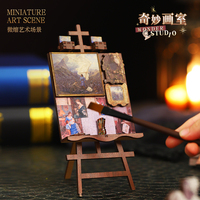 Kit de maison miniature gothique en gros pour coin lecture, maison miniature DIY, maison de poupée, puzzle 3D pour adultes avec lumière LED