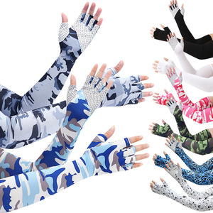 Cycling Arm Sleeves Half Finger Ice Silk Breathable Quick Dry Anti Uv Sun Protection Outdoor Fishing Unisex Adult - Product Image 1