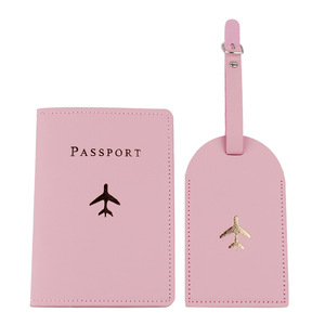 Ensemble porte-<span class=keywords><strong>passeport</strong></span> et étiquette de bagage de voyage en gros bon marché en cuir PU couverture de <span class=keywords><strong>passeport</strong></span> personnalisée et étiquette de bagage - Product Image 5