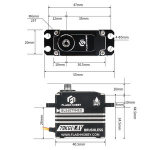 Flashhobby BLS4079MED Motor Digital sin Escobillas de Alto Torque de 79 kg, Resistente al Agua IP67, para Robot, Coche RC, Barco, Ventilador - Product Image 5