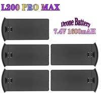 بطارية طائرة بدون طيار L200 PRO MAX قابلة لإعادة الشحن 7.4 فولت 1600 مللي أمبير في الساعة، حزمة بطارية ليثيوم بوليمر أصلية لملحقات الطائرات رباعية المراوح، مجموعة من 5 قطع