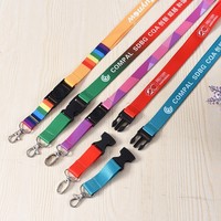 Lanière personnalisée en polyester avec logo, sérigraphie, sangle de cou vierge pour sublimation, porte-badge, porte-carte, crochet, accessoire