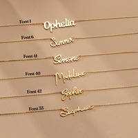 Venta al por mayor personalizado OEM Simple de moda impermeable de acero inoxidable nombre personalizado letra nombre Collar para mujer
