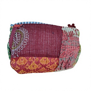 Colorful corn husk clutch Durable <b>makeup</b> pouch wholesale Soft portable puffer bag Lightweight cosmetic <b>case</b> handle - Product Image 1