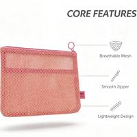 Sac d'organisation en maille polyester personnalisé OEM, pochette de rangement polyvalente pour les marchandises de marque dynamique pour le bureau et le bureau