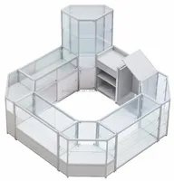 Vitrine de présentation autoportante en bois écologique pour magasin, avec éclairage LED arrière en verre, personnalisable, pour le stockage de parfums et cosmétiques