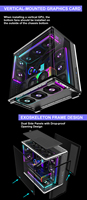 Full Tower Desktop ATX Panoramic Arc-shaped Tempered Glass Panel Gaming PC Cooling Computer Casing Gamer Towers case