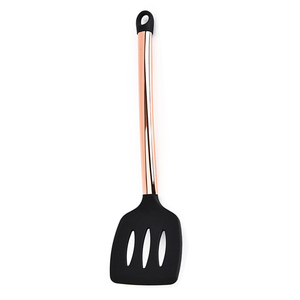 Rose Gold Stainless Steel Solid Handle Kitchen Slotted Turner Silicone Cooking <strong>Spatula</strong> - Product Image 5