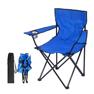 Groothandel Blauw Zwart Opvouwbare Stalen Aluminium Lounge Seat Camping Picknick Strandstoelen