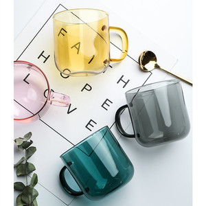 56H Moderne Simple Grande Capacité Coloré Haute Borosilicate Verre avec Poignée Tasse Petit Déjeuner Tasses À Un Niveau - Product Image 6