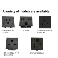 Prise industrielle américaine 15A 250V NEMA 6-15R anti-pincement IP22, adaptateur de connecteur femelle à 3 broches pour montage sur panneau PDU