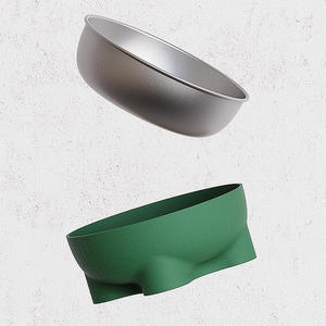 Mangkuk piaraan baja tahan karat penggunaan ganda, aksesori perjalanan mewah antiselip untuk makanan kucing dan anjing dan air bak ukuran kecil untuk hewan - Product Image 6