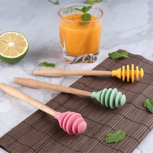 Eco-Friendly Food Grade <b>Silicone</b> Honey Stirrer & Dipper Reusable Non-Slip Kitchen <b>Tool</b> - Product Image 4