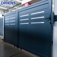 Porte d'entrée automatique pour villa, moderne, durable, en aluminium de haute qualité, portail extérieur en aluminium