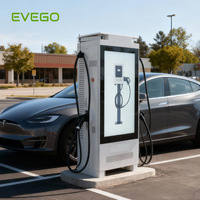 EVEGO Nouveau Chargeur Publicitaire Commercial DC 120KW 55 Pouces en Acier Galvanisé Durable Étanche IP55 OCPP 2.0.1 EVSE