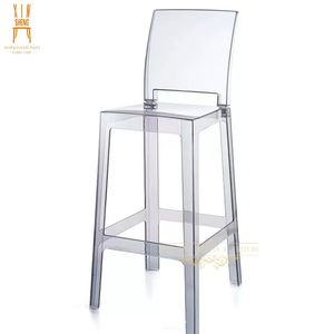 Sgabello da Bar in Acrilico con Schienale, Design Moderno, Sedia in Plastica PC Resistente per <span class=keywords><strong>Cucina</strong></span>, Bar, Caffè, Sala da Pranzo, Ristorante, Eventi, Matrimoni - Product Image 5