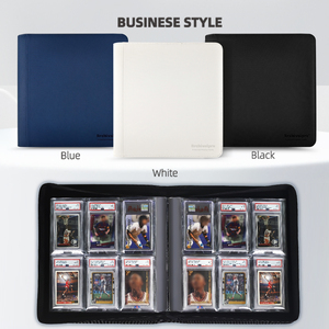 Album de cartes gradées en cuir PU à 6 pochettes, motif losanges, fermeture éclair, capacité 60 cartes, écologique et durable - Product Image 1