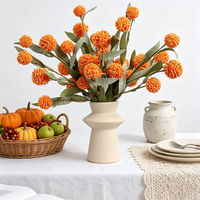 1 fleur artificielle de chrysanthème, 6 têtes de pissenlits réalistes avec feuilles pour la décoration intérieure, arrangements floraux bohèmes