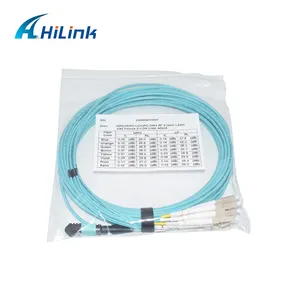 MPO ke kabel LC 850nm MPO/PC konektor ke LC/UPC Multi-Mode OM4 8F kabel Patch serat optik