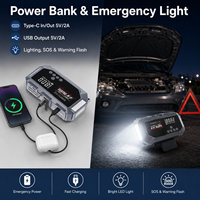 1000A 12V Car Jump Starter with Built-in Air Compressor, 140PSI Tire Inflator, 6000-12000mAh Battery Booster, for Sedan SUV MPV