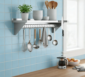 Estante de pared para ollas de alta resistencia, 1 estante para ollas para cocina comercial - Product Image 1