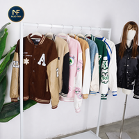 Veste de baseball brodée d'occasion pour femme, vêtement d'hiver presque neuf, exclusivité pour les ventes transfrontalières aux Philippines