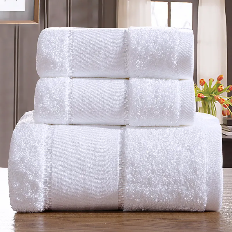 Luxury Plain White Egyptian Cotton Hand Towel 600gsm Home Hotel Bath Towel Set