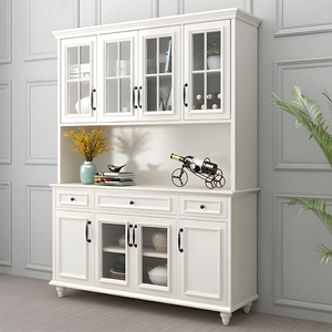 Pháp phong cách cổ điển nhà bếp phòng ăn giao diện điều khiển bảng đứng tự chọn tủ Tủ mộc mạc phòng khách gỗ trắng tủ - Product Image 2