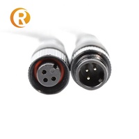 2, 3, 4, 5, 6 7pin M12 de conector macho a hembra cable a prueba de agua con 50cm de longitud