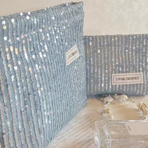 Party Travel Sequins <b>with</b> Cotton Evening Clutch Custom Washable Logo Makeup <b>Bag</b> Fashion <b>Large</b> Capacity Cosmetic <b>Bags</b> for Women - Product Image 4