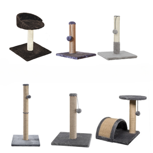 Venta al por mayor para fabricantes: Árbol rascador para gatos de MDF ecológico con plataforma de salto y poste para afilar garras - Product Image 1