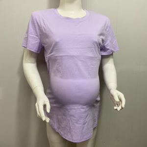 Summer Plus Size Maternity Top <span class=keywords><strong>T</strong></span>-<span class=keywords><strong>shirt</strong></span> en coton doux avec <span class=keywords><strong>fermeture</strong></span> à glissière horizontale pour l'<span class=keywords><strong>allaitement</strong></span> Vêtements d'<span class=keywords><strong>allaitement</strong></span> Confortable S -5XL - Product Image 5