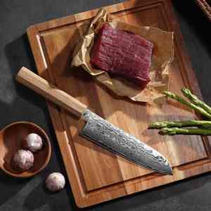 עיצוב חדש טבעי עץ pakawood ידית סכין santoku 67 שכבות damawtawood מטבח פלדה עם תיבת מתנה - Product Image 5