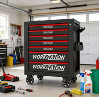 Chariot à outils robuste à 7 tiroirs, verrouillable avec roues, idéal pour les garages et les ateliers de réparation
