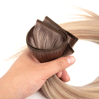 Cheveux humains russes Remy vierges doublement étirés, volume invisible pour extensions capillaires, 100g pour femmes blanches