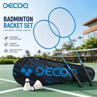 Ensemble de raquettes de badminton en alliage de fer en gros avec volants et sac de transport pour l'entraînement des débutants et les loisirs en plein air