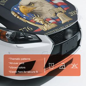 Housse de capot d'auto avec drapeau américain 4x5 pieds, 250e anniversaire de l'indépendance, Aigle, Statue de la Liberté, motif extensible, accessoires automobiles - Product Image 4