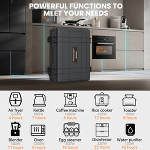 เครื่องกำเนิดไฟฟ้าพลังงานแสงอาทิตย์แบบพกพา All One 3000W สถานีพลังงานสำรองแบบชาร์จไฟได้ สำหรับการตั้งแคมป์และเหตุฉุกเฉินในบ้าน - Product Image 5