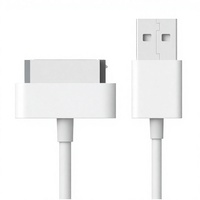 Câble de synchronisation et de charge USB JETech avec gaine tressée en nylon et matériau TPE pour iPhone 3G/4/4s/iPad 1/2/3 (3,3 pieds, blanc)