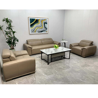Ensemble de canapés de bureau - Cuir PU, design modulaire, trois places, éponge haute densité, style moderne pour la maison, le bureau et le salon